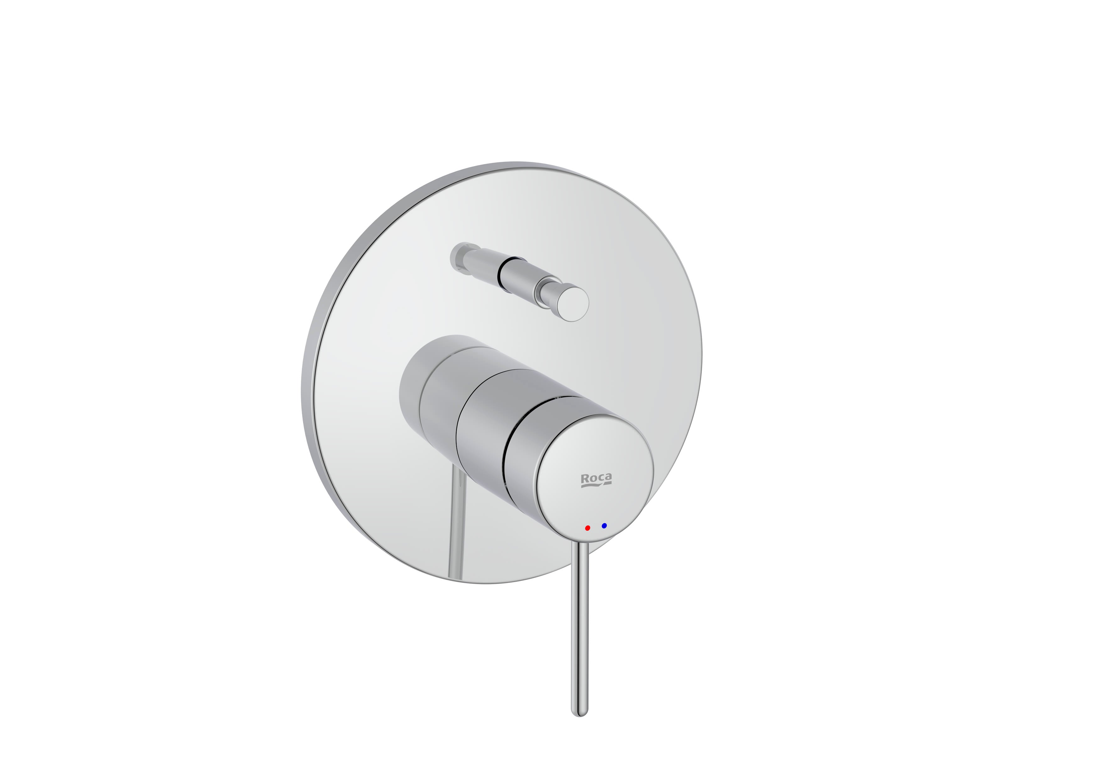 Roca - Battable bathroom -ducha mixer with chromed pin handle, NU A5A0B3FC00. To be completed with Rocabox A525869403