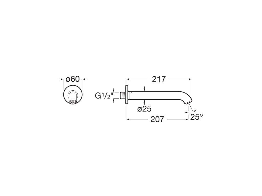 Roca - Caño de pared para bañera Negro Mate, Nu A5A083FCN0