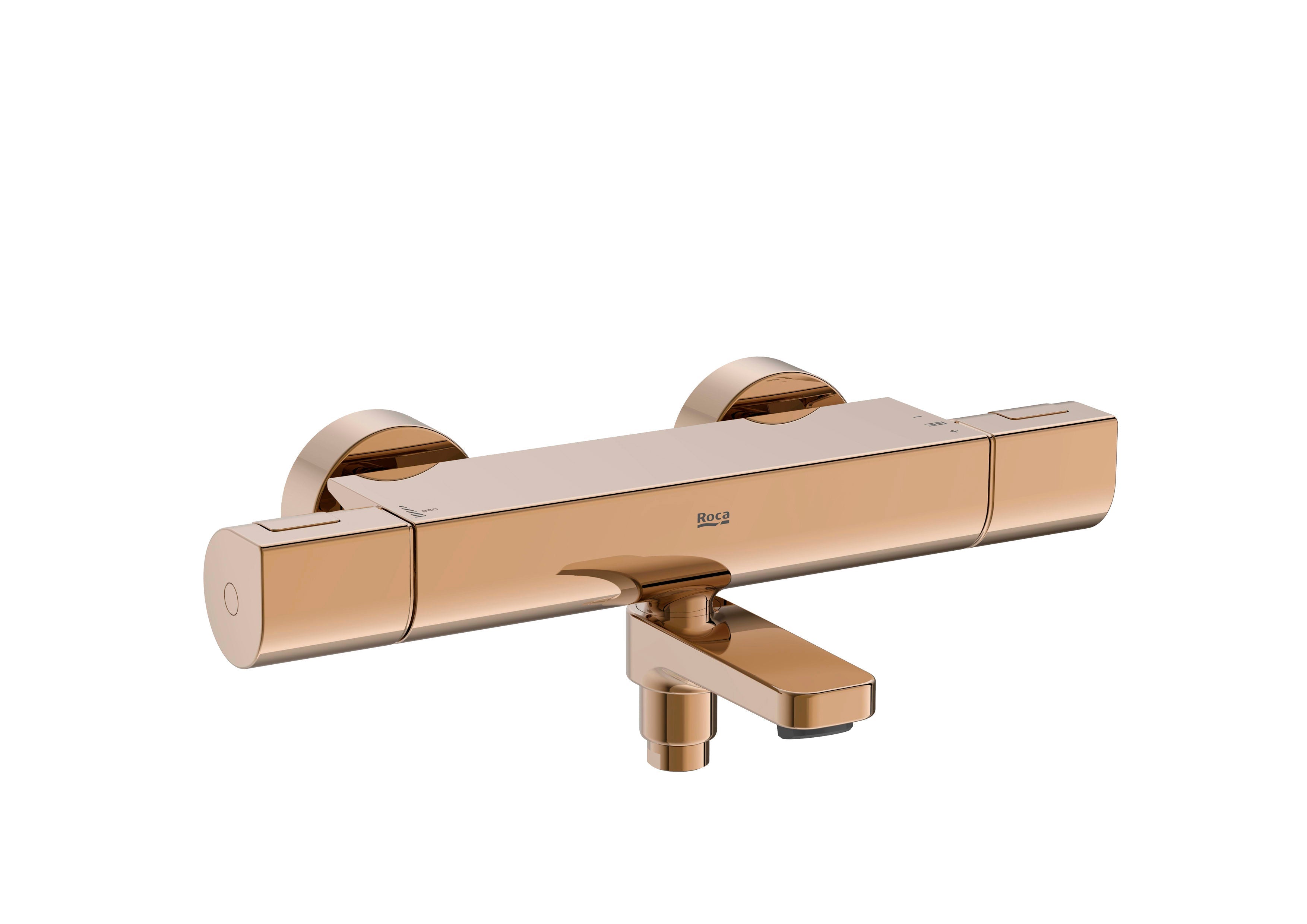 Roca-external Thermostatic Mixer for Bathroom-Gold Rose Gold T-1000 A5A1E2erg0