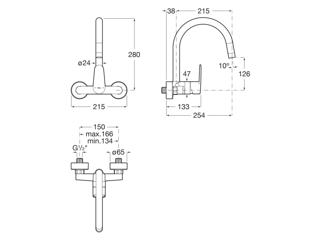 Roca - Mezclador monomando exterior para cocina con caño giratorio Victoria Plus A5A764FC00