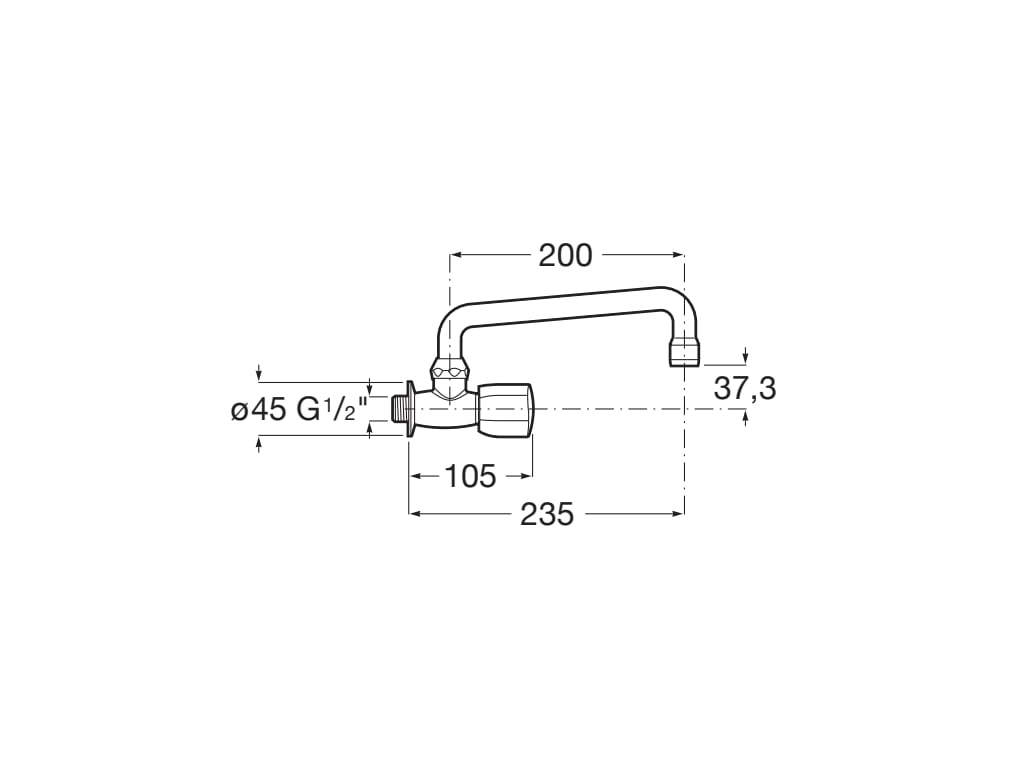 Roca - Grifo de pared para fregadero con caño superior giratorio Brava A5A858EC00