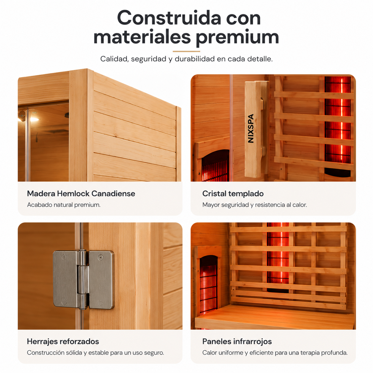 Infraroodsauna voor thuis, voor 2 personen, met 5 panelen, Bluetooth en digitale bediening
