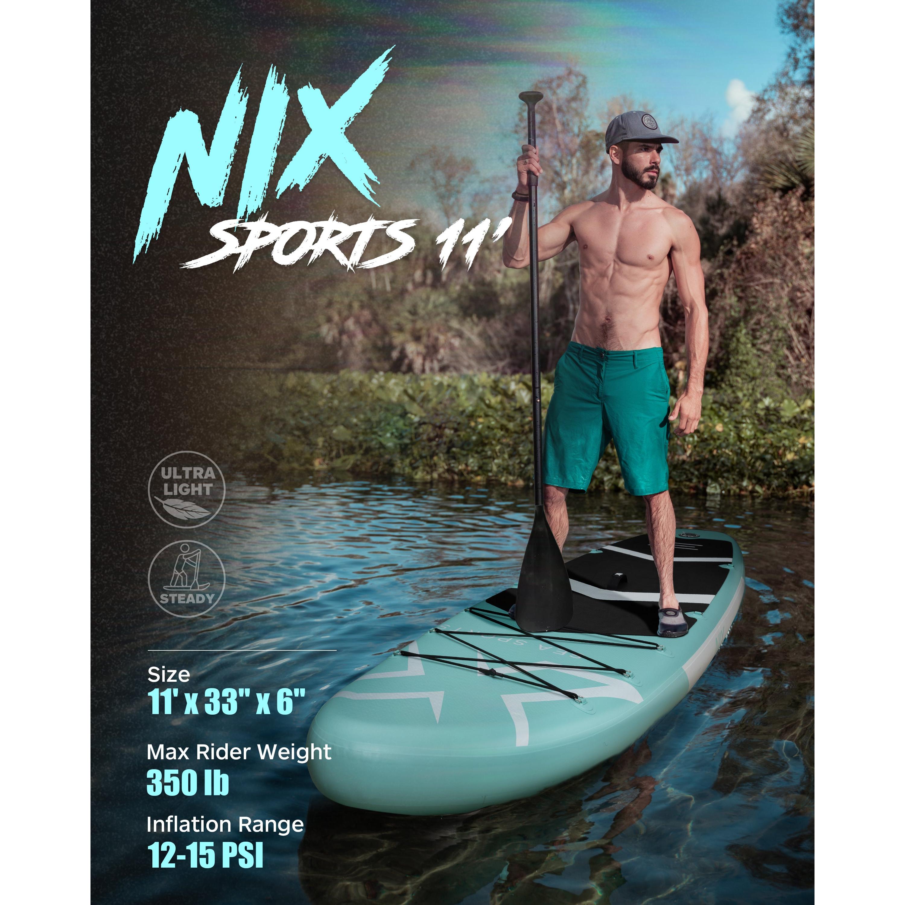 Nix Sports – Aufblasbares Stand-Up-Paddelbrett 11" türkis