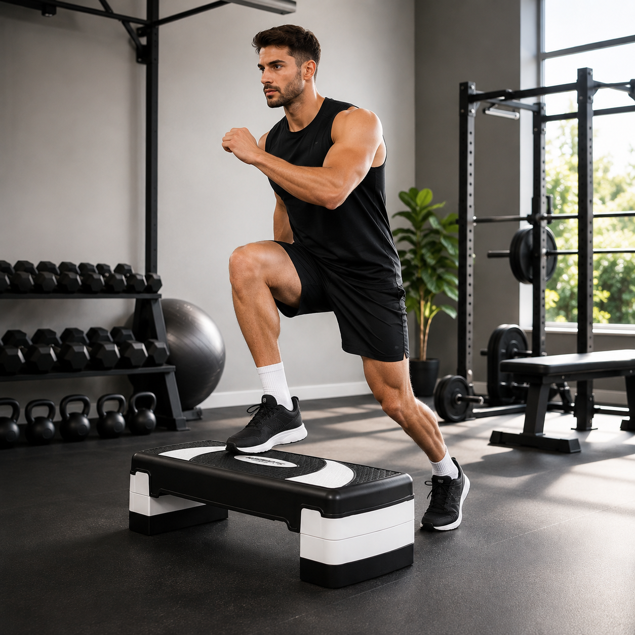 Step Aeróbico Regulable con 3 Alturas y Superficie Antideslizante