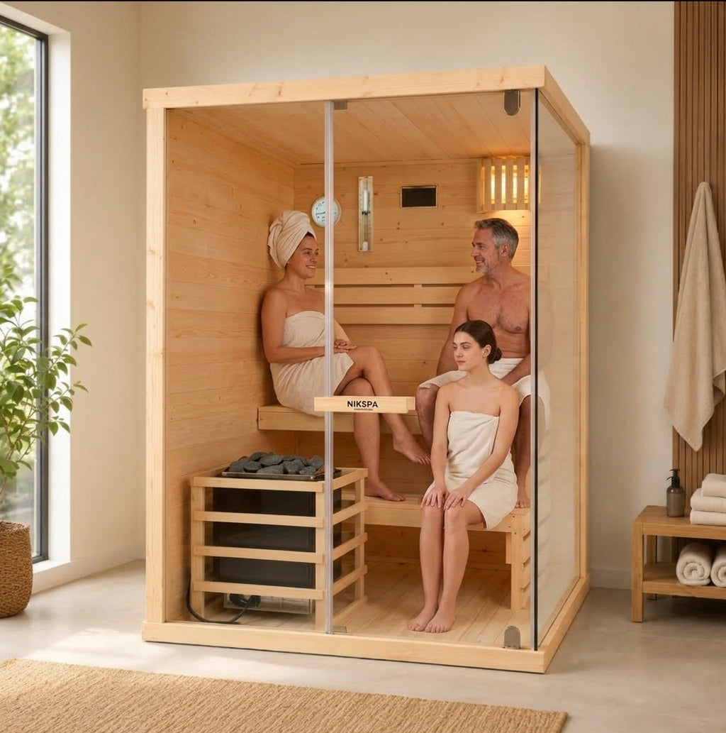 Sauna Finlandesa para Casa 2-3 Personas Madera de Abeto