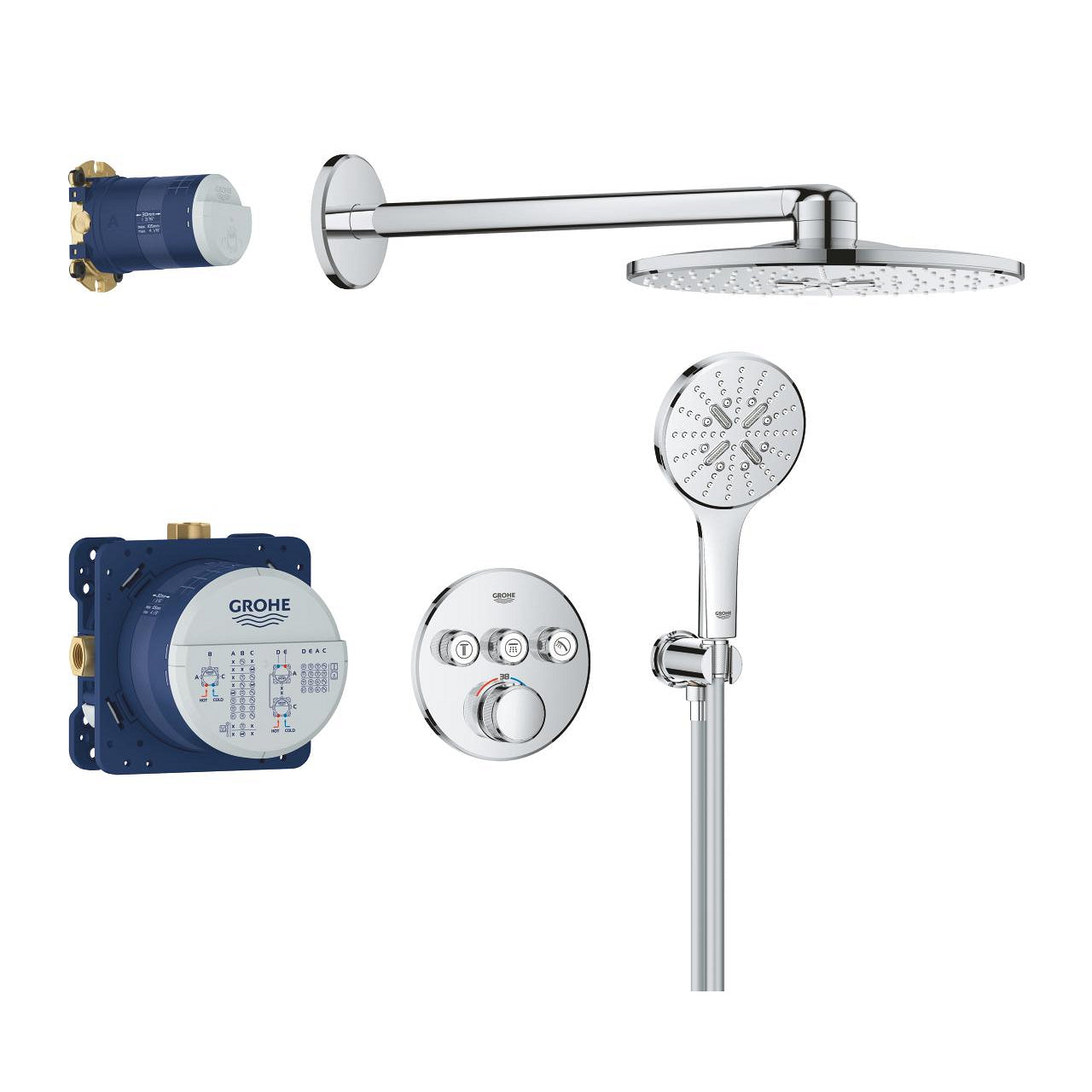 Grohe - Grohtherm Embolt SmartControl avec une douche murale Smartactive 310