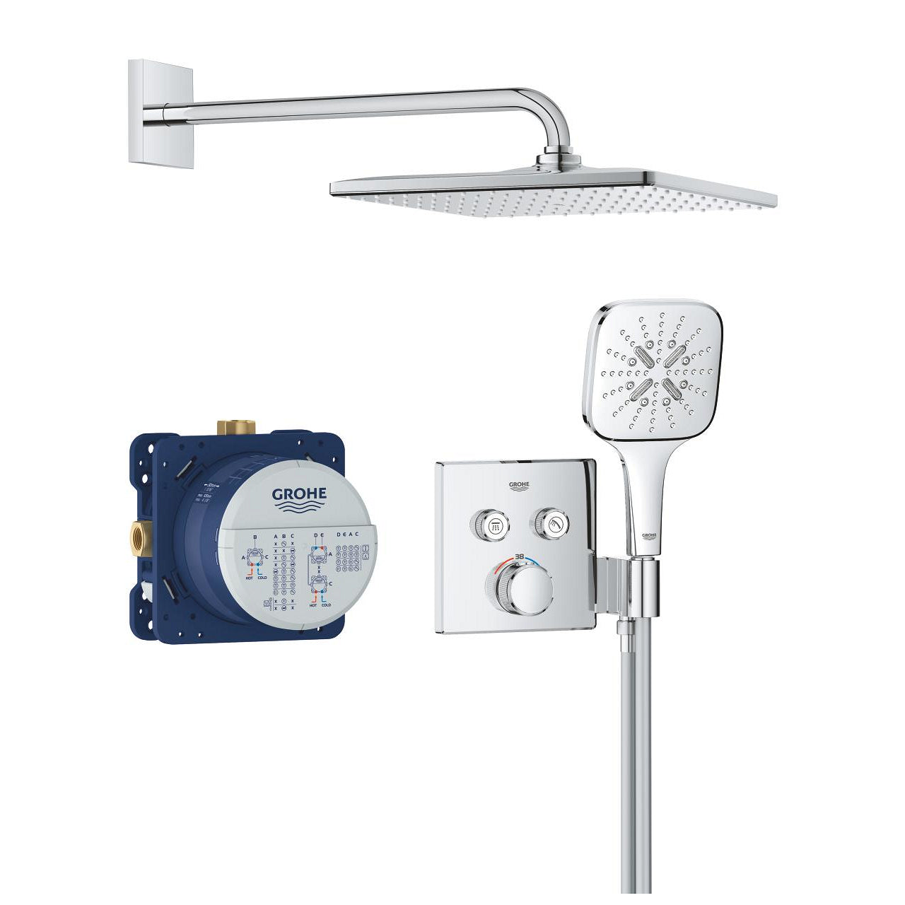 Grohe - Grohtherm SmartControl Perfect Duschset mit Rinshower Mono 310 Würfel