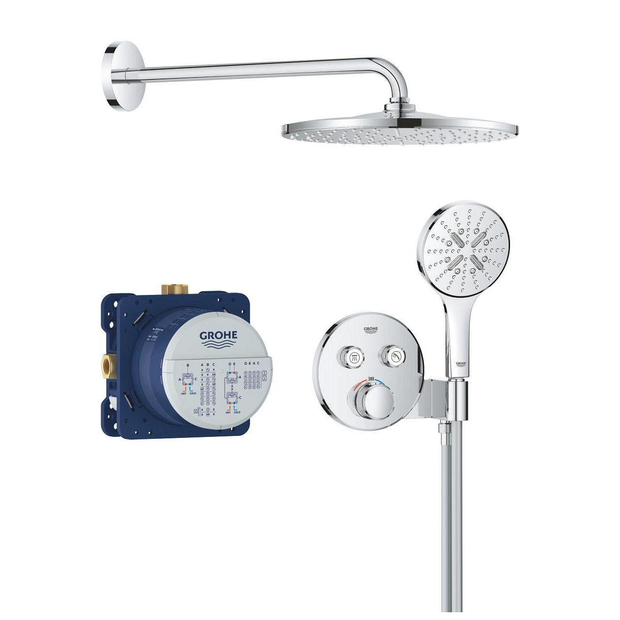 GROHE - Grohtherm SmartControl Embolt med väggmålning RINSHOWER MONO 310