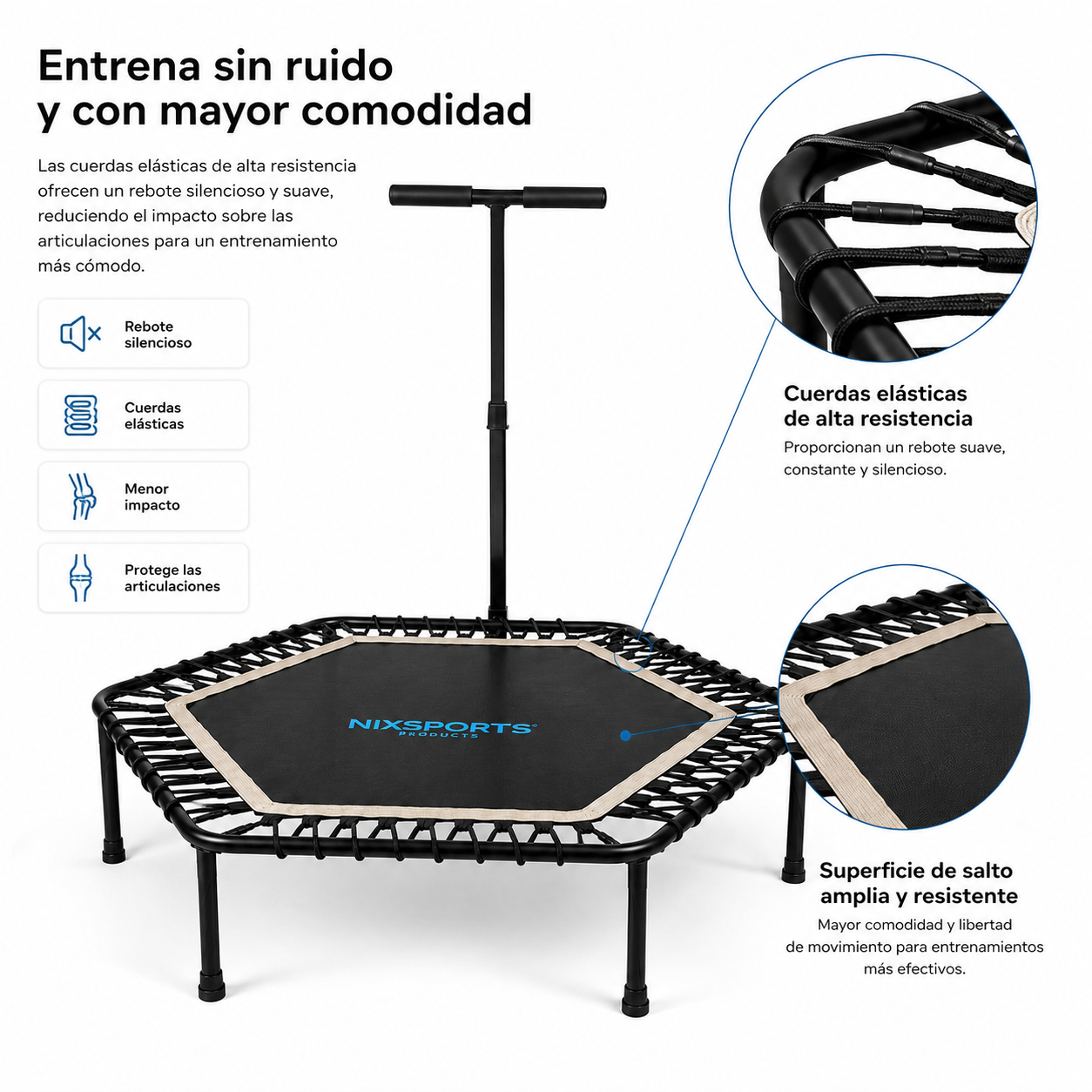 Inklapbare fitnesstrampoline 3-in-1