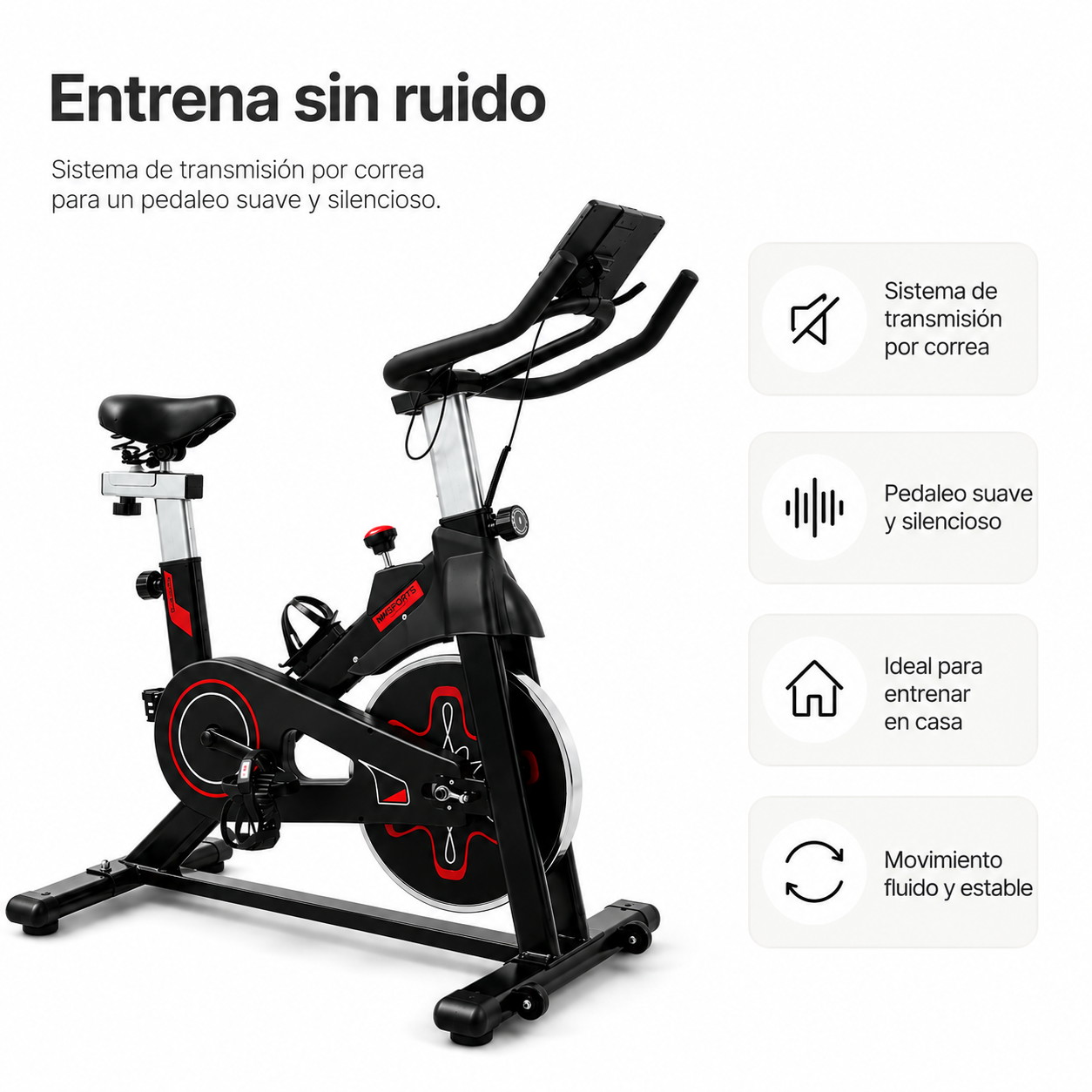 Spinning-Heimtrainer mit verstellbarem Widerstand und LCD-Bildschirm