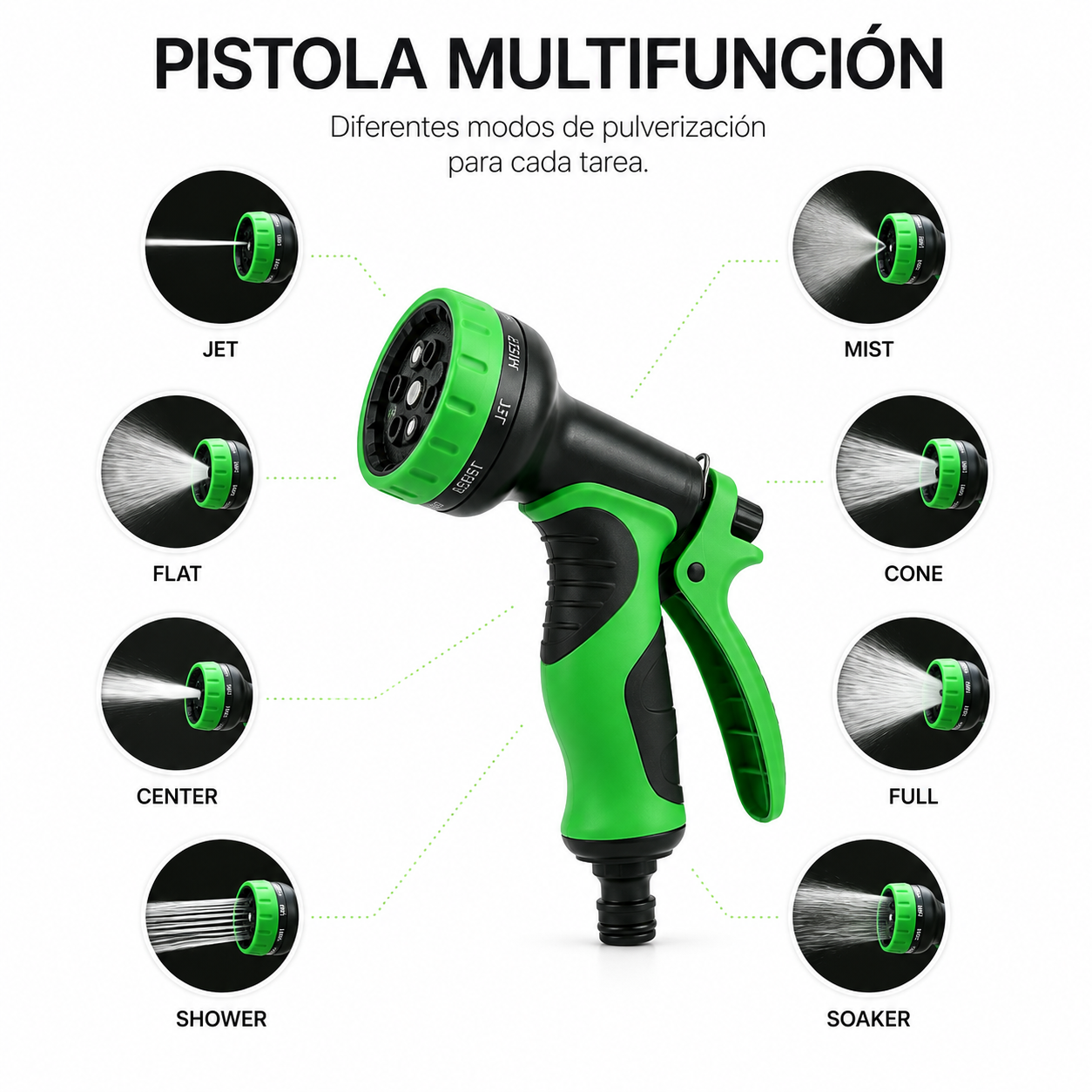 Manguera Extensible de Jardín 15 m con Pistola Multifunción