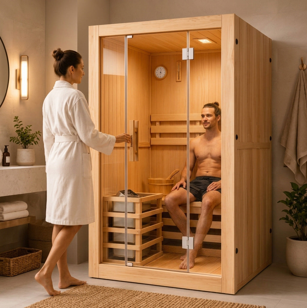 Sauna Finlandesa para casa 2 Personas Madera Hemlock Canadiense