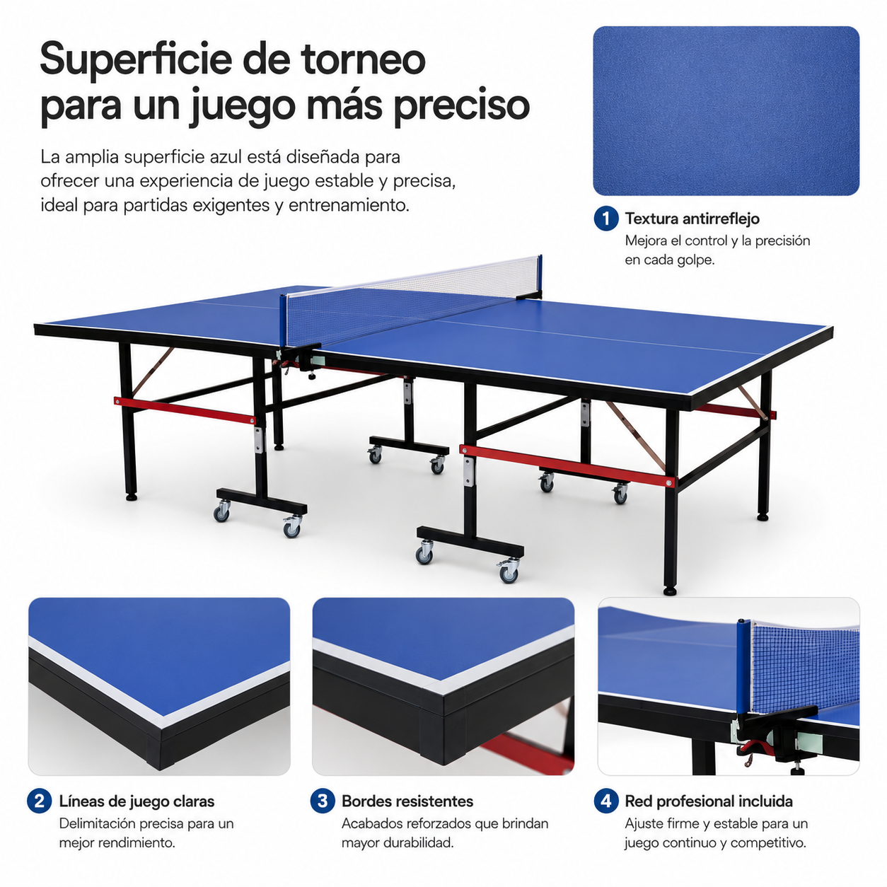 Compacte opvouwbare pingpongtafel met net