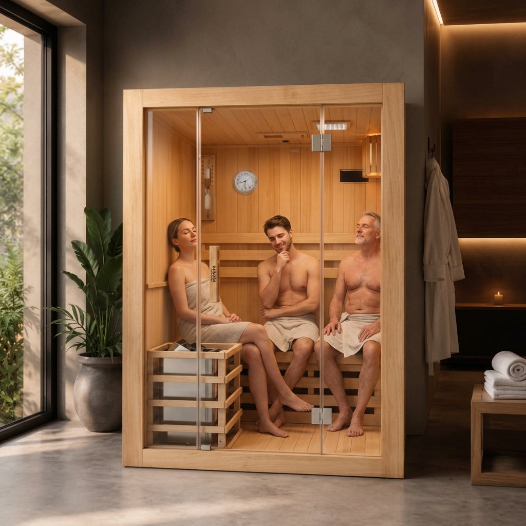Sauna Finlandesa para casa 3 Personas Madera Hemlock Canadiense