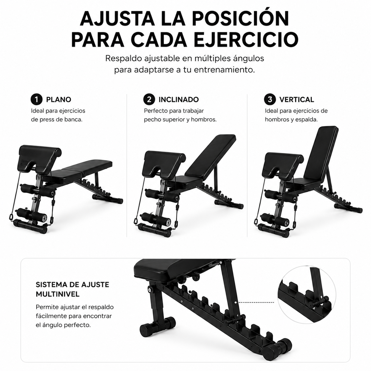 2-in-1 opvouwbare krachttrainingsbank Scott 120 Kg