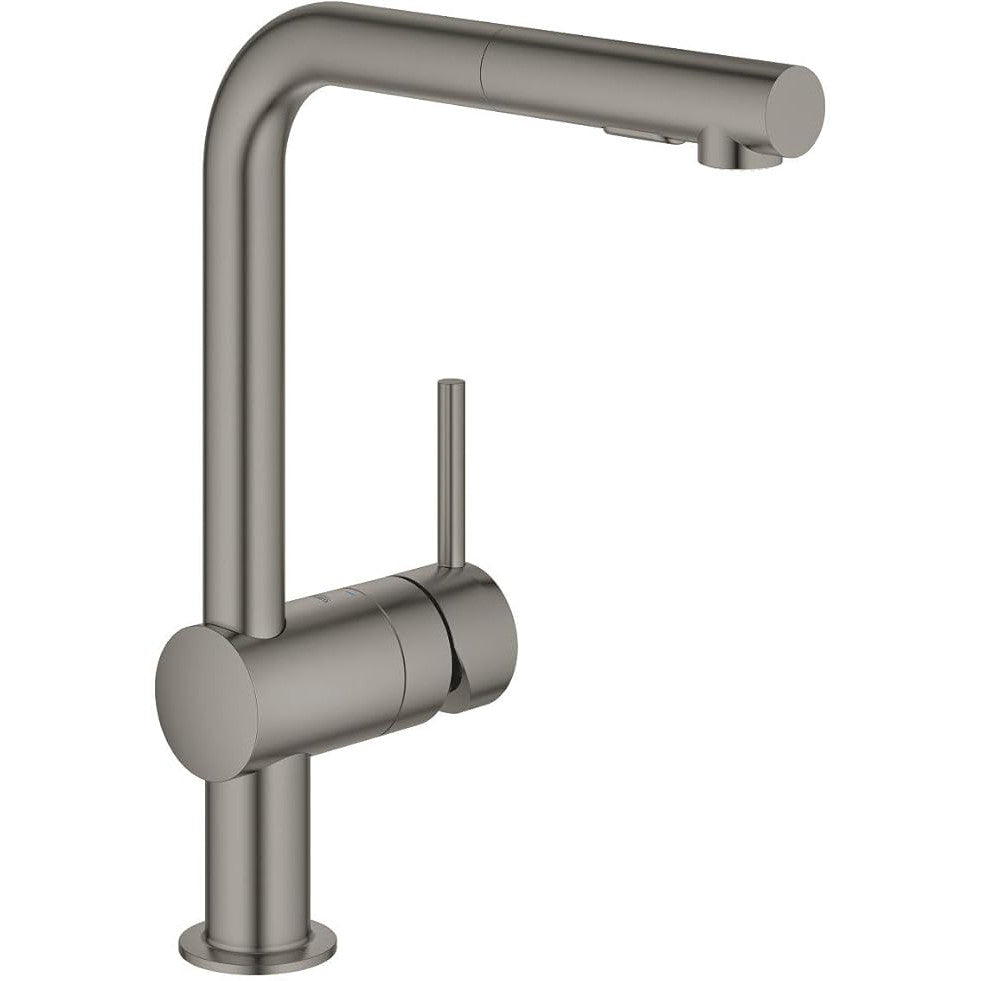 Grohe - Grifo de fregadero Minta con ducha extraíble  Hard Graphite cepillado