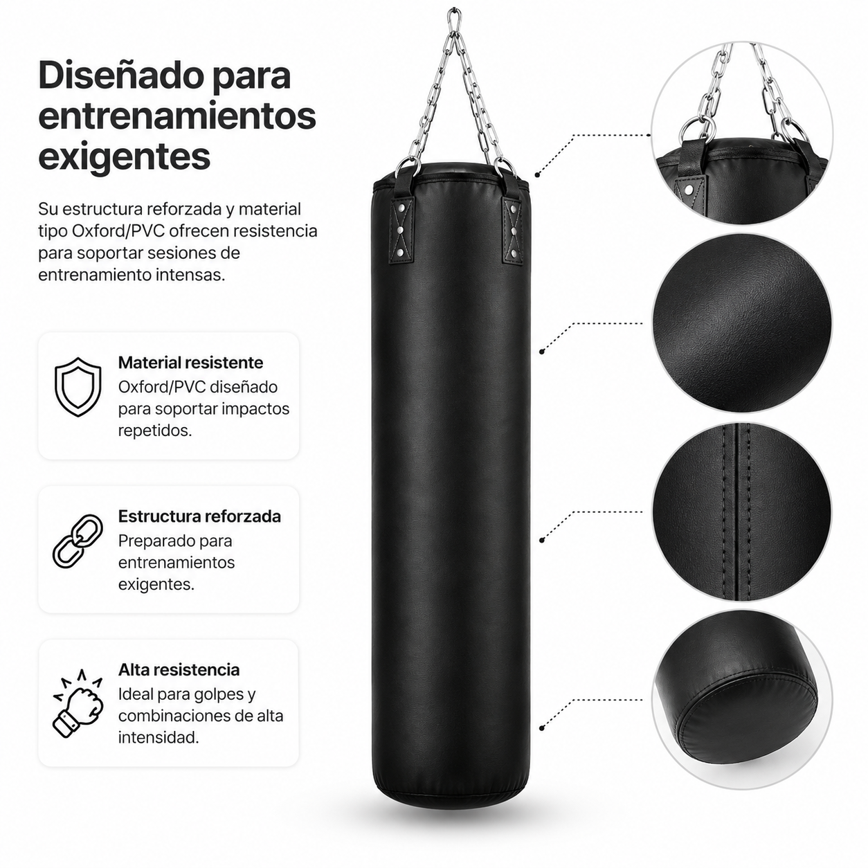 Saco de Boxe PU 120 Por 40 Cm Corrente Reforçada