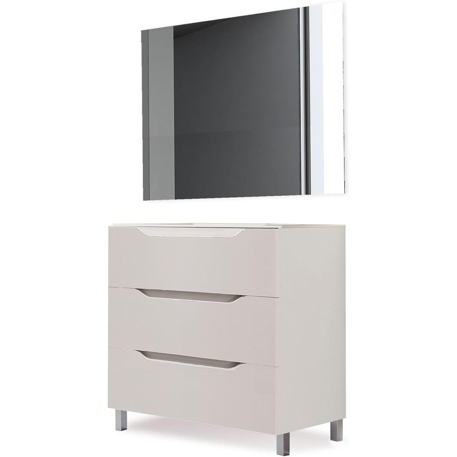 Aquore - Atka mueble de baño blanco brillo con patas