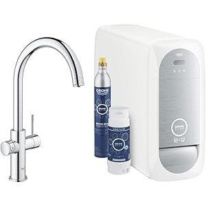 Grohe - Grifo de fregadero Blue Home Connected con enfriador de agua y filtro cromo