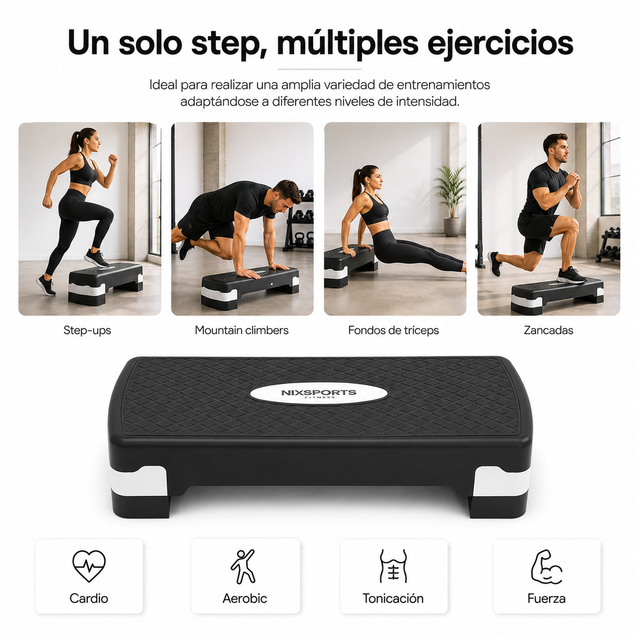 Antislip-aerobicsstep, 67 cm