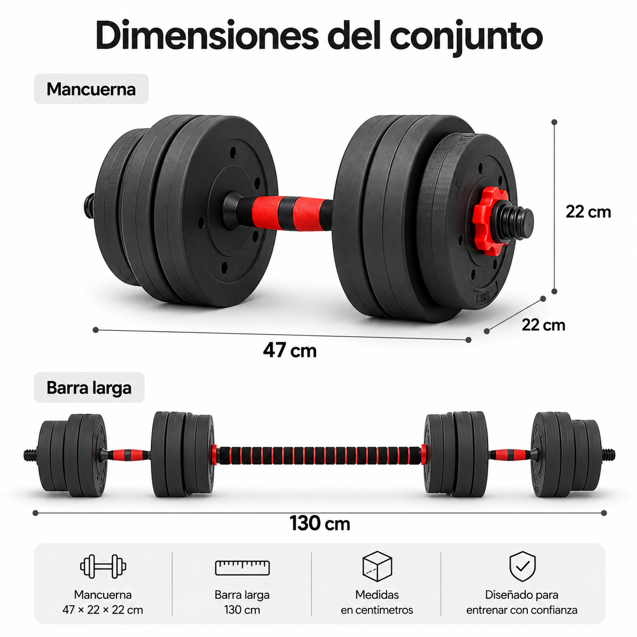 Halteres Ajustáveis com Barra Multifunções 30 Kg