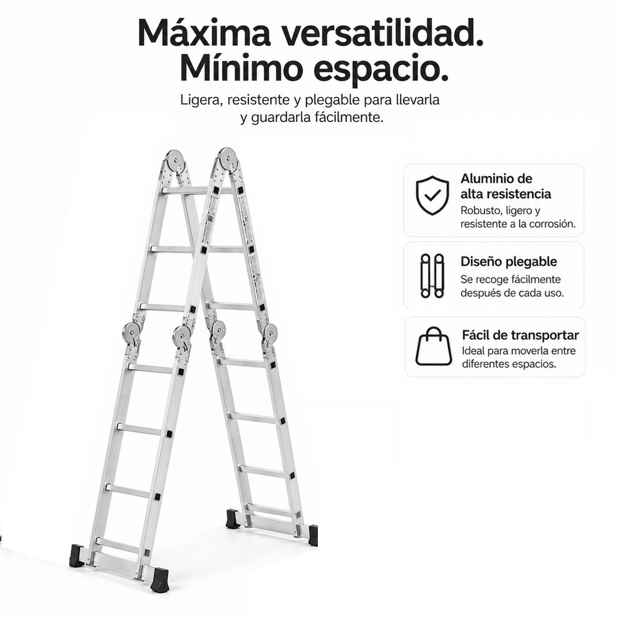 Opvouwbare aluminium multifunctionele ladder 4-in-1