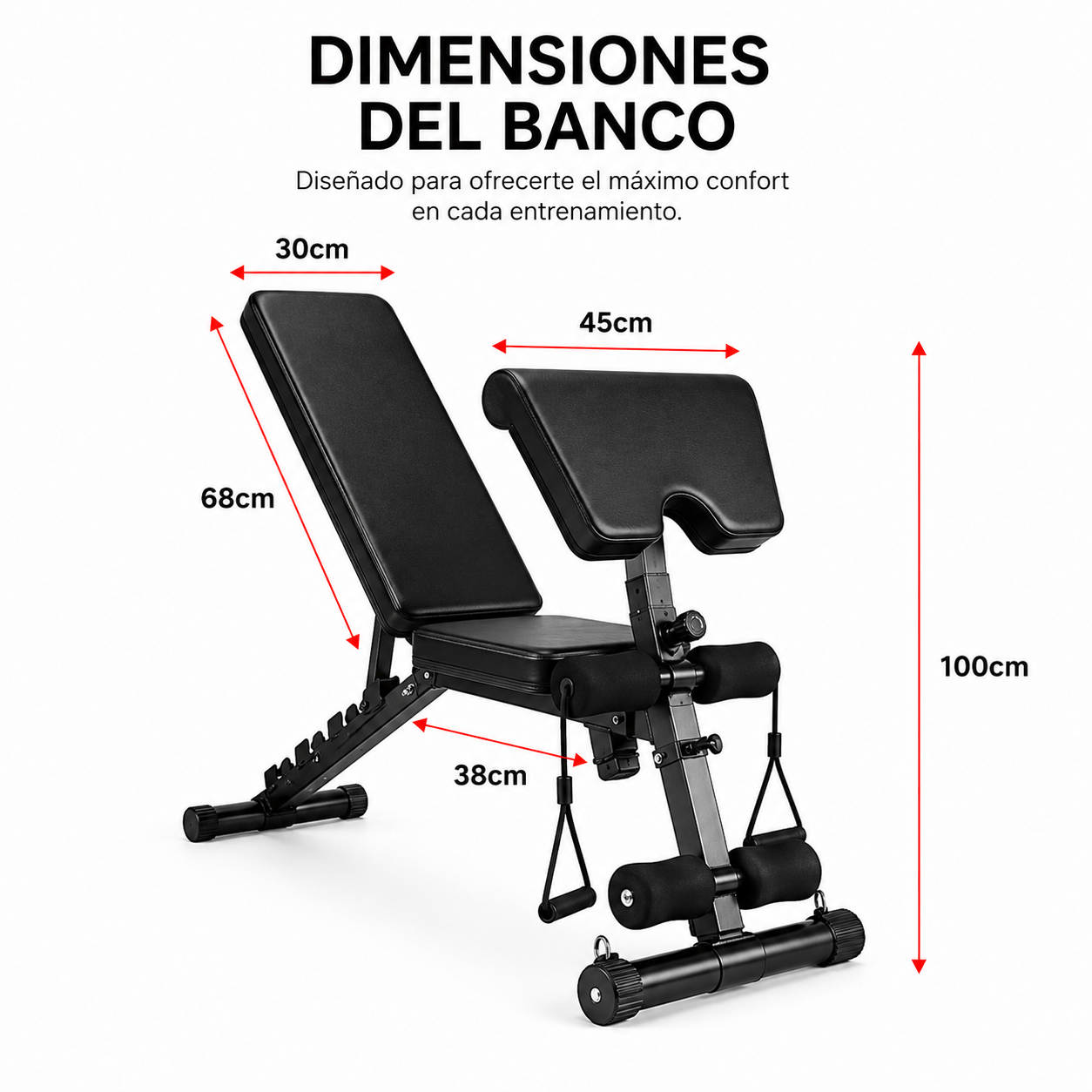 2-in-1 opvouwbare krachttrainingsbank Scott 120 Kg