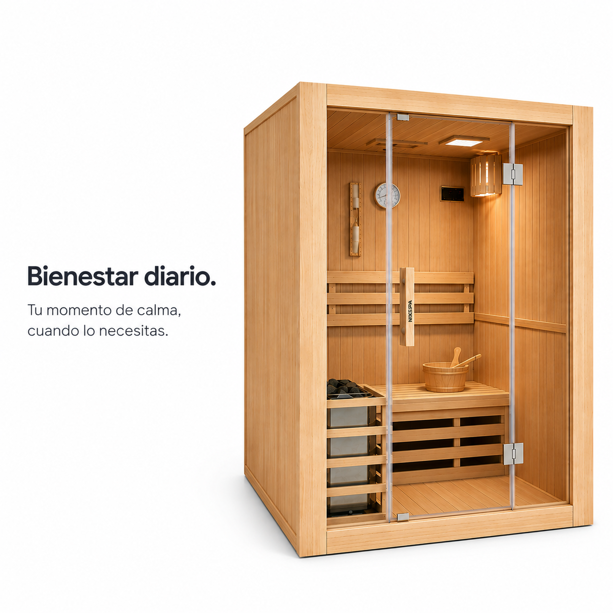 Sauna Finlandesa para casa 3 Personas Madera Hemlock Canadiense