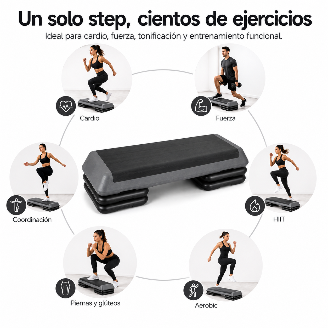 Banco Step Aeróbico Ajustável Antiderrapante