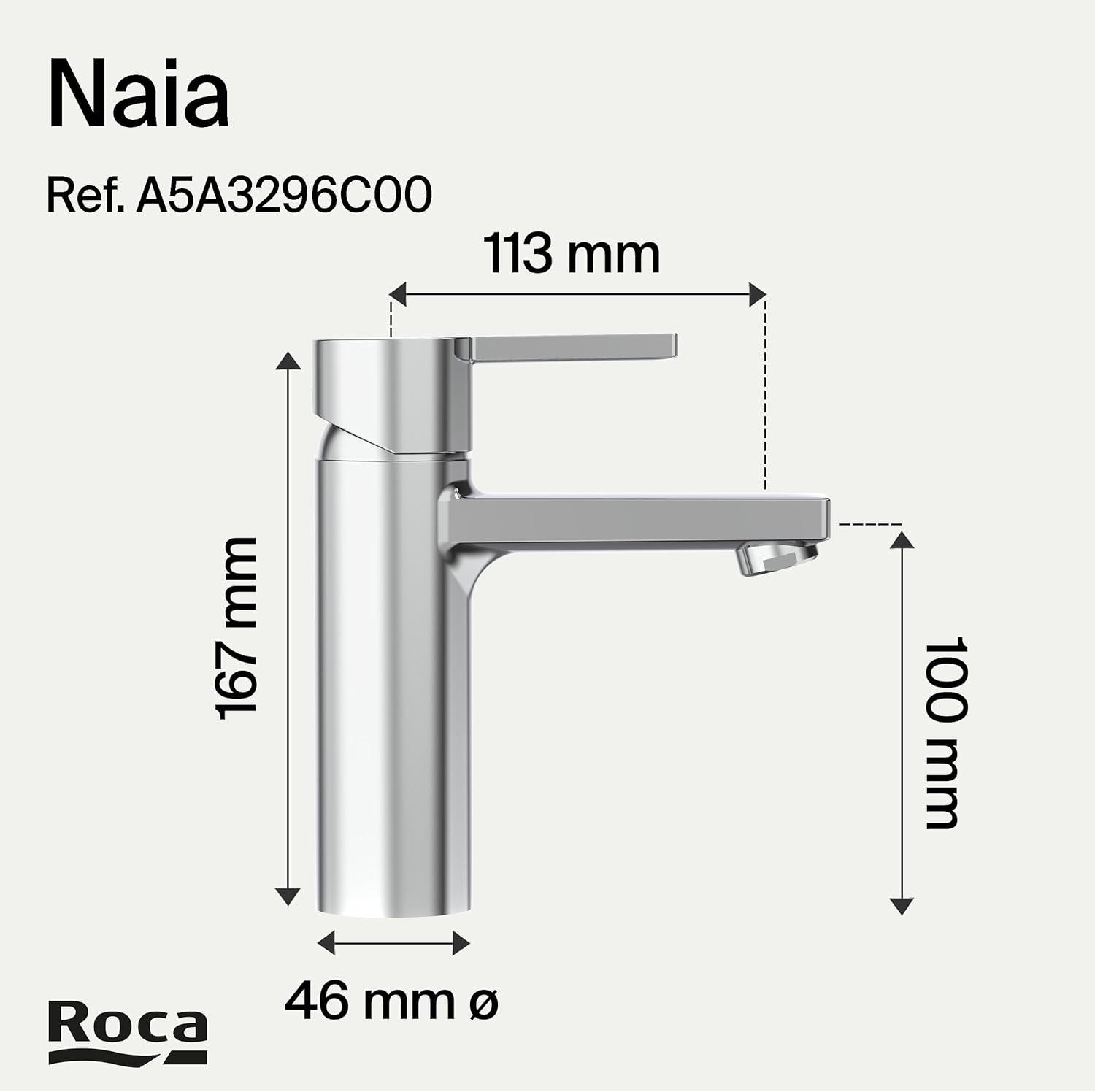 Roca - Liso Naia Smooth Body Tocca con scarico di clic e corpo liscio A5A3296C00