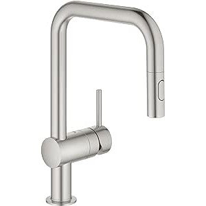 Grohe - Grifo de fregadero Minta con ducha extraíble  supersteel