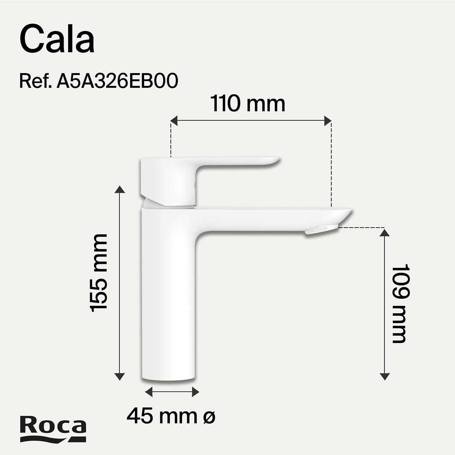 Roca - Mélange de mélange pour l'évier avec le corps blanc Cala A5A326EB00
