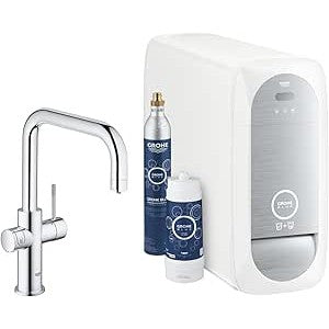 Grohe - Grifo de fregadero Blue Home  Connected con enfriador de agua y filtro cromo