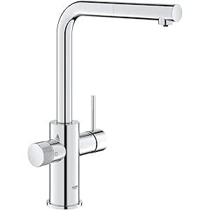 Grohe - Grifo de fregadero Minta Blue Pure con función de filtro y salida extraíble cromo