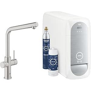 Grohe - Grifo de fregadero Blue Home con enfriador de agua y filtro supersteel