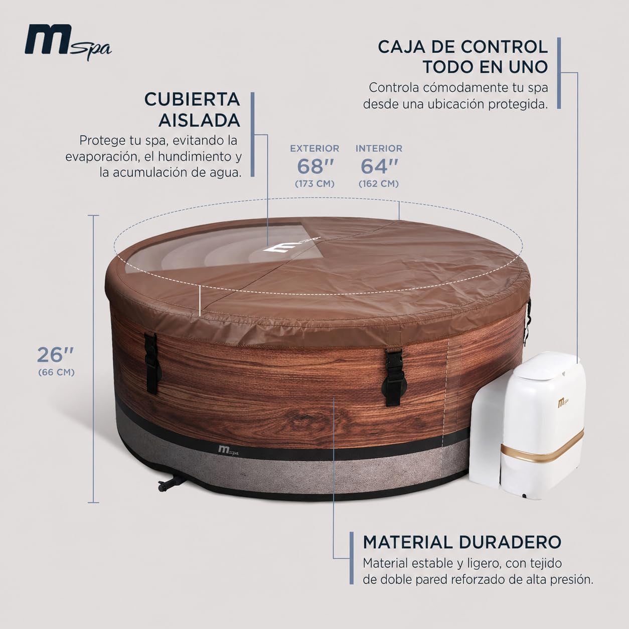 MSpa - Spa insuflável semirrígido circular Duet-Eco 4-6 pessoas