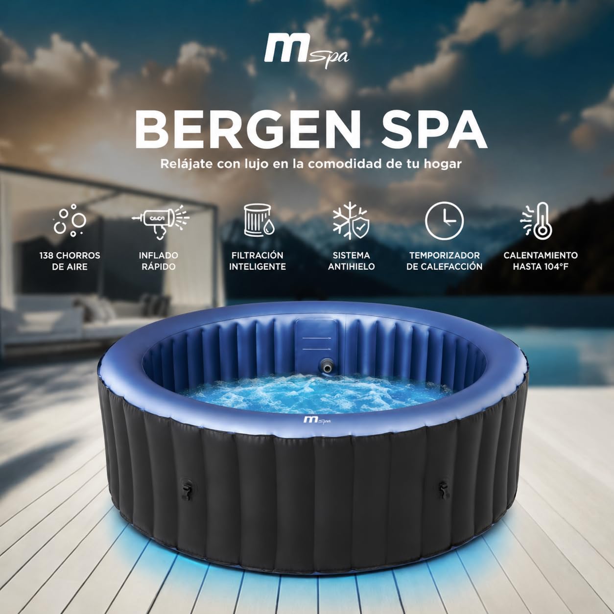 MSpa – Spa insuflável circular Bergen 4–6 pessoas