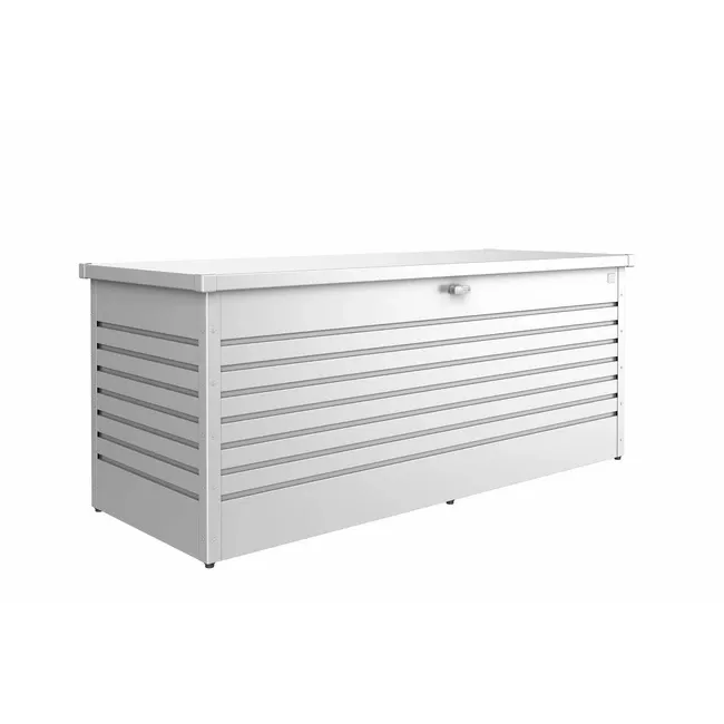 Biohort – Coffre de rangement de loisir élégant et durable pour coussins de jardin en couleur argent métallisé