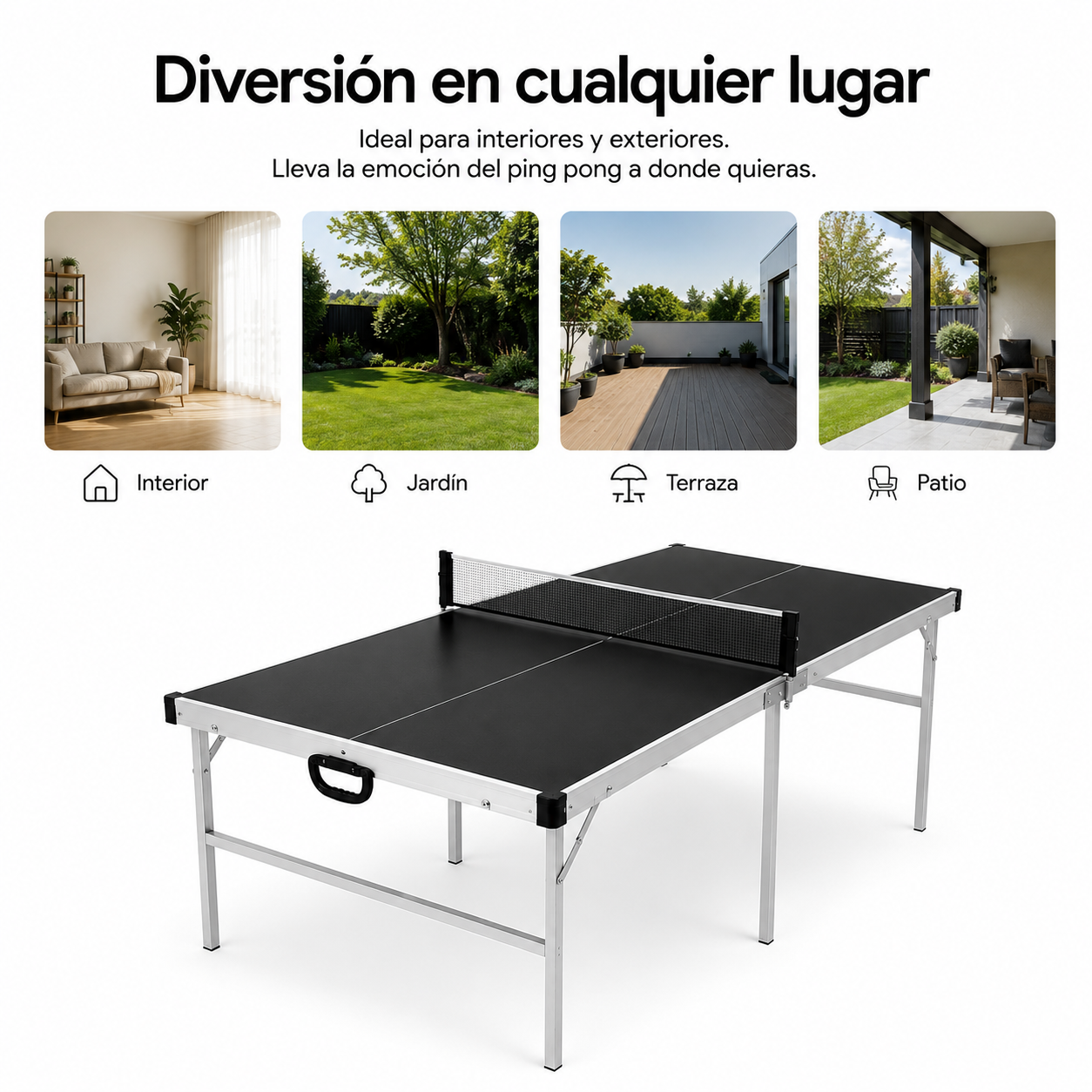 Mesa de Pingue-Pongue Dobrável com Rede 182x91 cm