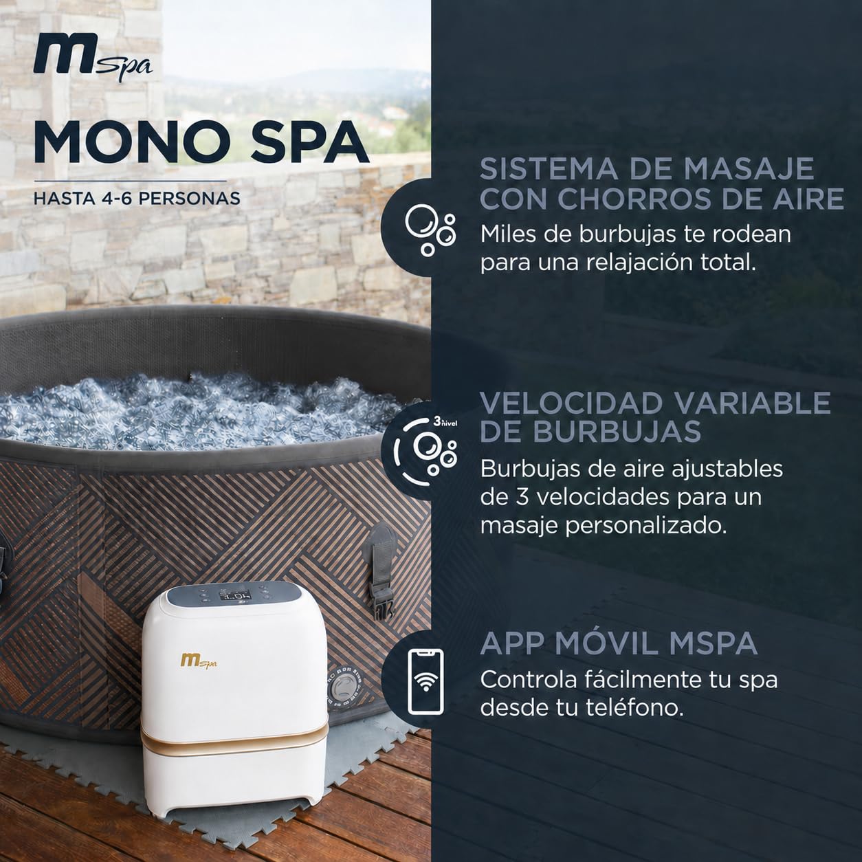 MSpa - whirpool runder Mono-Eco für 4-6 Personen