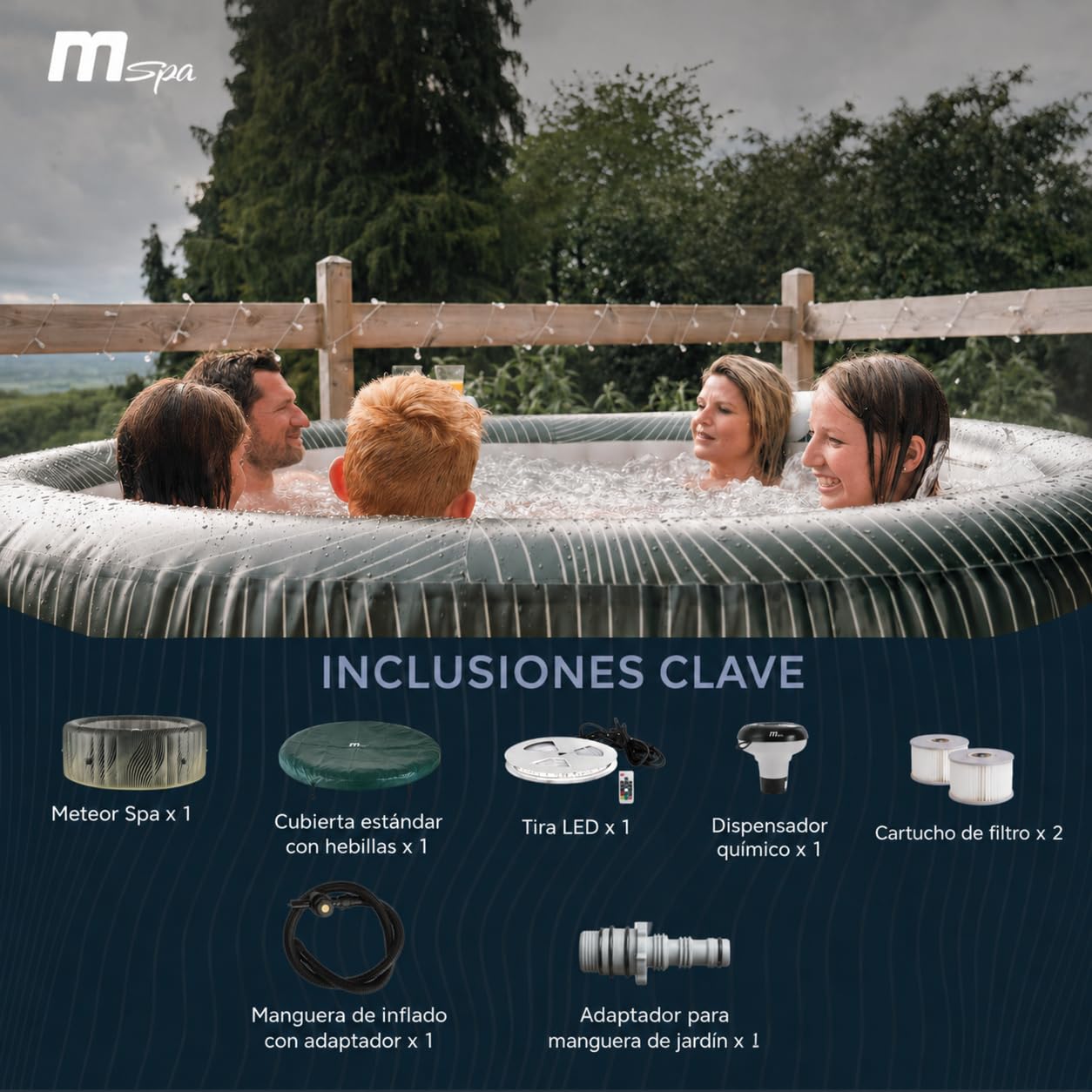 MSpa – Vasca idromassaggio gonfiabile circolare Meteor 4–6 persone