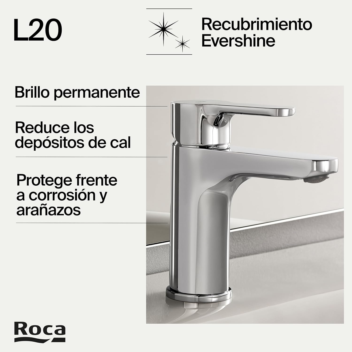 Roca - Grifo de lavabo cuerpo liso L20 A5A3K09C00