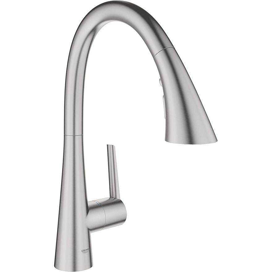 Grohe - Grifo de fregadero Zedra con ducha extraíble, supersteel