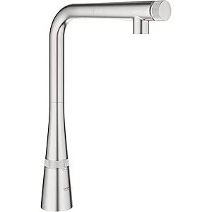 Grohe - Grifo de fregadero Zedra SmartControl con caño extraíble supersteel