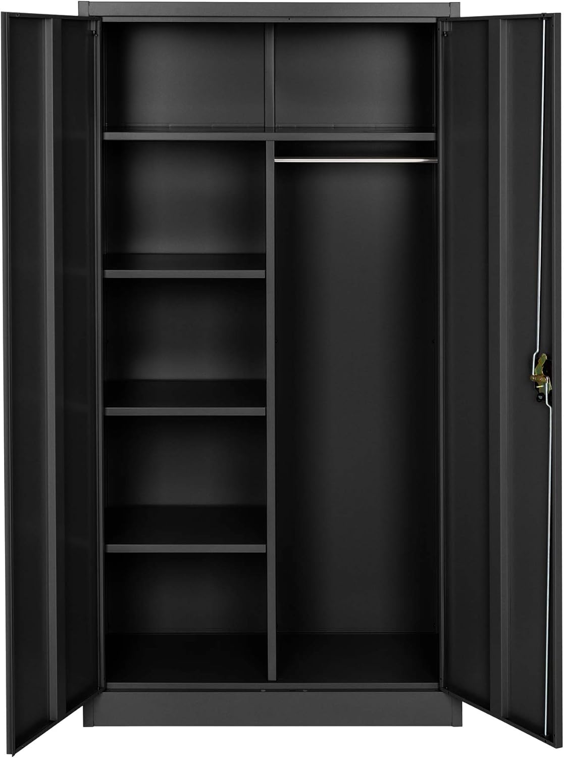Armoire classeur métallique noire avec serrure 180x90x40 cm