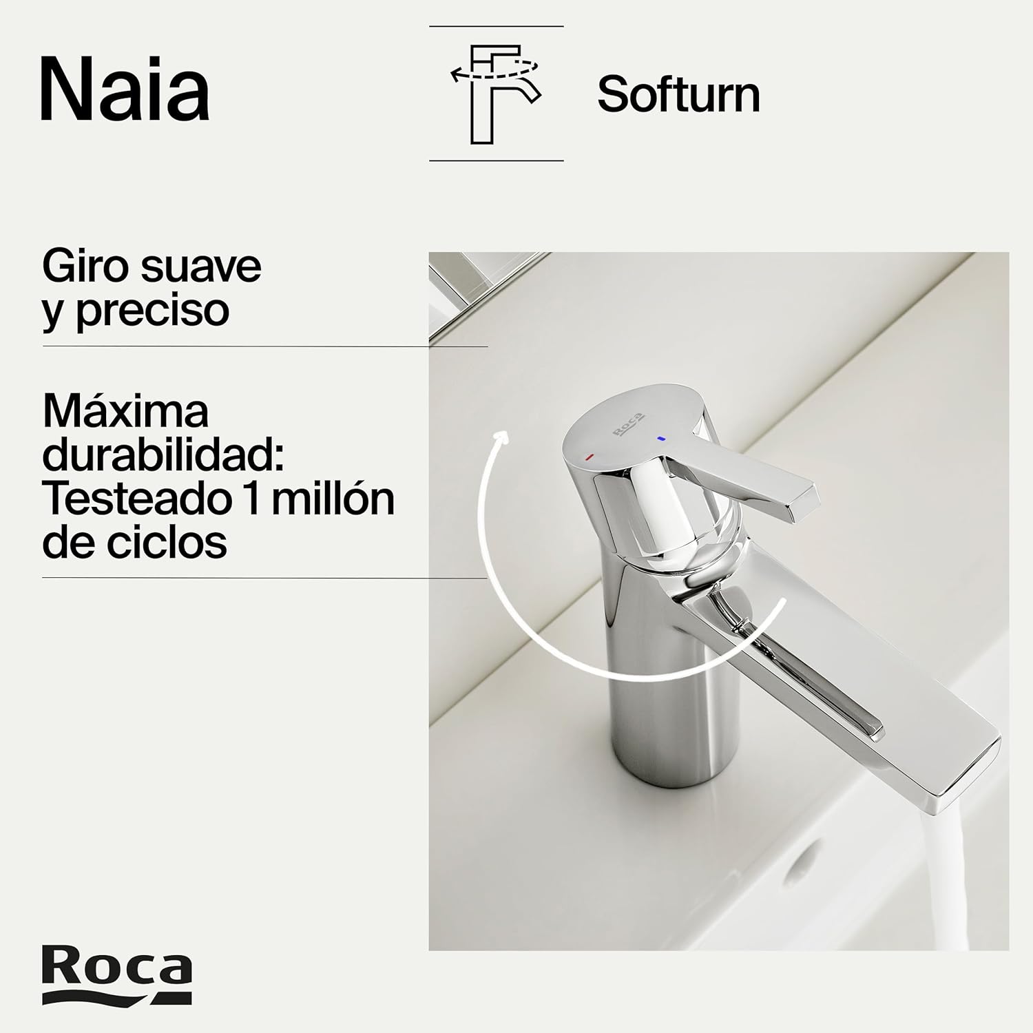 Roca - Liso Naia Smooth Body Tocca con scarico di clic e corpo liscio A5A3296C00