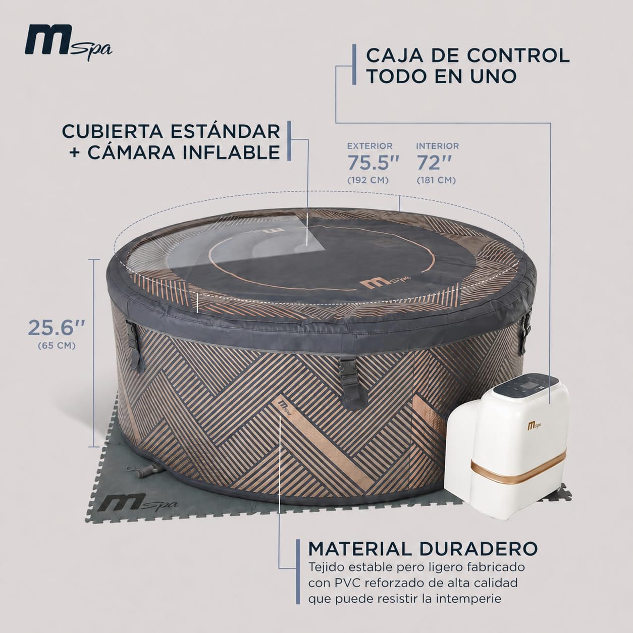 MSpa - Spa gonflable semi-rigide rond Mono-Eco 6-8 personnes