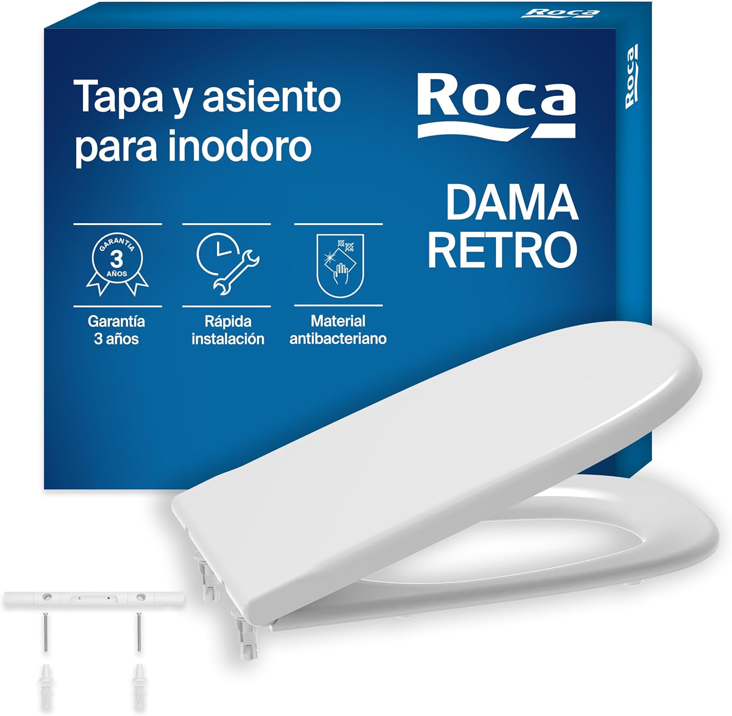 Roca - Asiento y tapa Dama Retro con bisagras extraibles A801327004