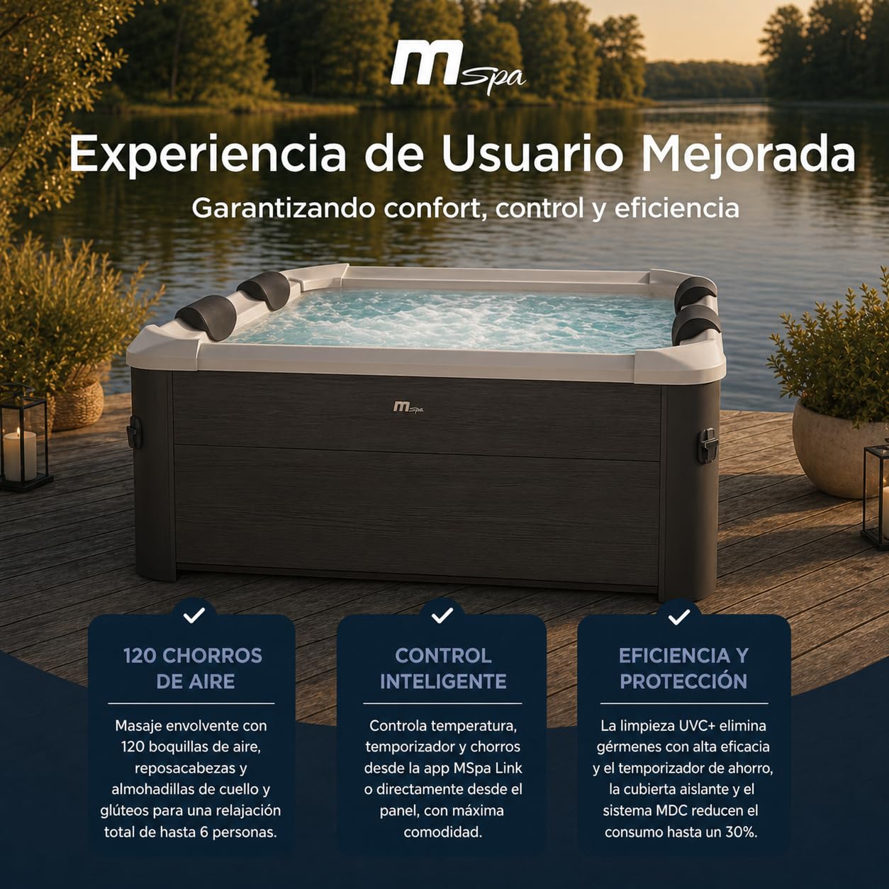 Mspa - Spa rígido quadrado Tribeca 4-6 pessoas