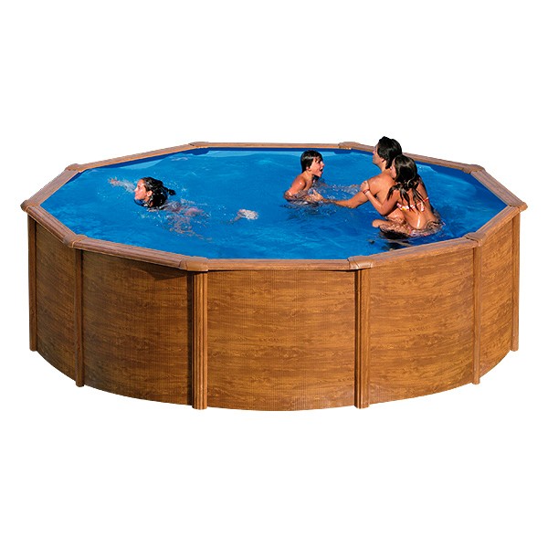 Gre - Piscina Pacific Circular Imitación Madera